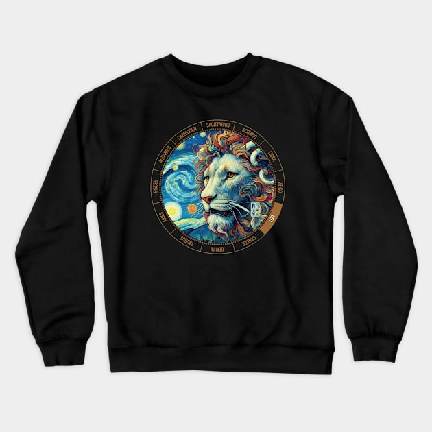 ZODIAC Leo - Astrological LEO - LEO - ZODIAC sign - Van Gogh style - 7 Crewneck Sweatshirt by ArtProjectShop